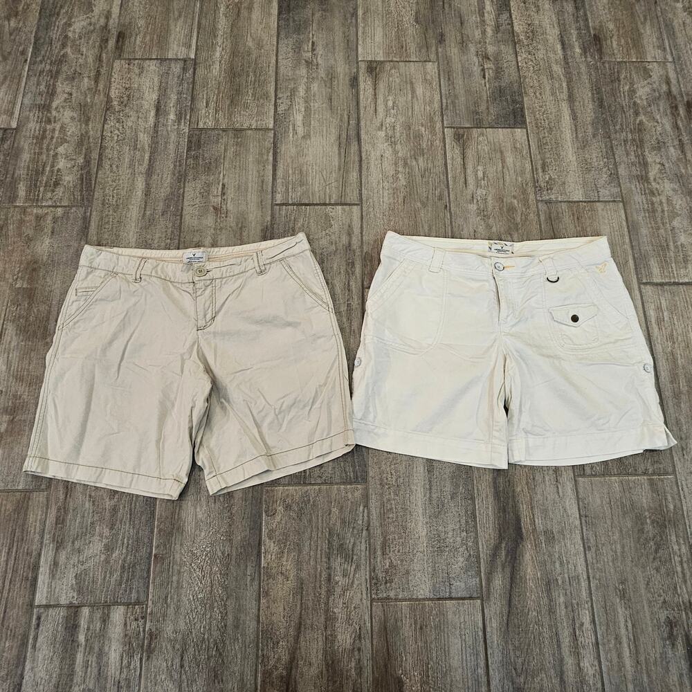 American Eagle Vintage Y2K Cargo Shorts Womens 12 Roll Tab Utility Neutral